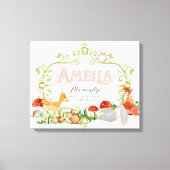 Amelia Top 100 Baby Names Girls Newborn Nursery Canvas Afdruk (Voorkant)