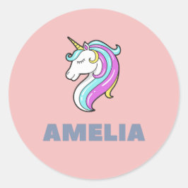Amelia Unicorn Tote Tas  Ronde Sticker
