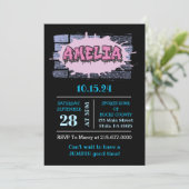 AMELIA Uw naam Meisjes Roze Graffiti Hip Hop Kaart (Staand voorkant)