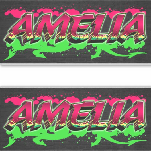 Amelia Vorname Name Graffiti Aufkleber Sticker (Voorkant)