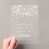 AMELIA White Bohemian Floral Botanische bruiloft Acryl Uitnodigingen (Insitu (Draagbaar))