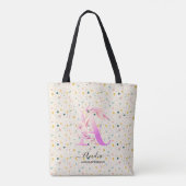 Amelia's Speelse Bloemrijke Monogram Confetti - A Tote Bag (Achterkant)
