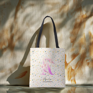 Amelia's Speelse Bloemrijke Monogram Confetti - A Tote Bag