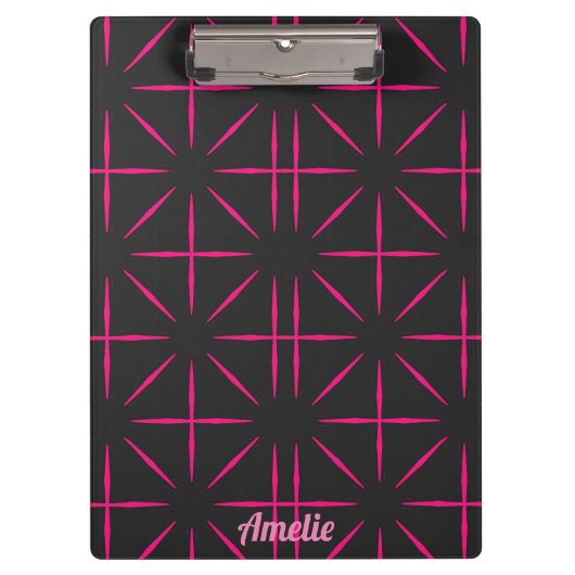 AMELIE ~ Black en Roze design Klembord (Voorkant)