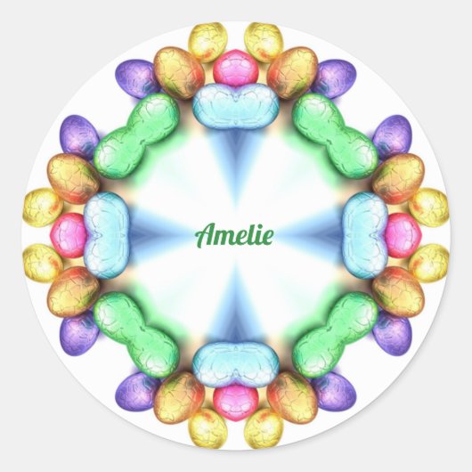 AMELIE ~ EENVOUDIGER WOW!  paasmakerij ~ ~ Ronde Sticker (Voorkant)