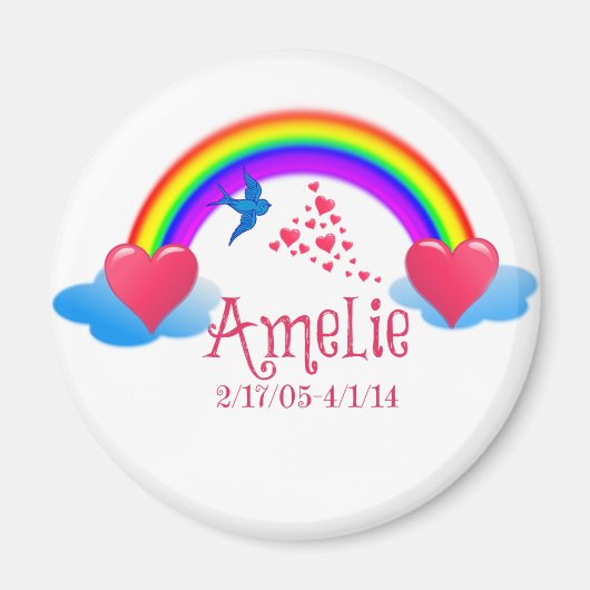 Amelie over de regenboogmagneet magneet (Voorkant)