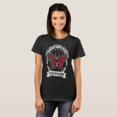 Ameloblastoma Warrior red ribbon butterfly awarene T-shirt (Voorkant volledig)