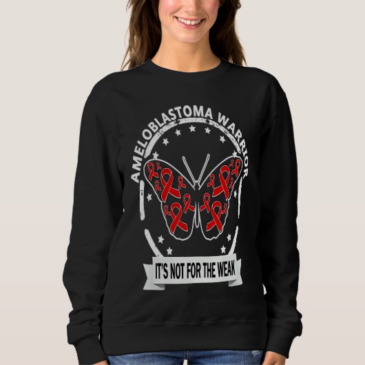 Ameloblastoma Warrior red ribbon butterfly awarene Trui (Voorkant)