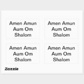 Amen Amun Aum Om Shalom Peace Hankamer Artjunkhaus Rechthoekige Sticker (Vel)