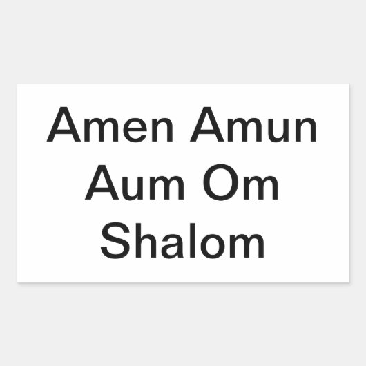 Amen Amun Aum Om Shalom Peace Hankamer Artjunkhaus Rechthoekige Sticker (Voorkant)