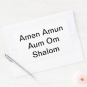 Amen Amun Aum Om Shalom Peace Hankamer Artjunkhaus Rechthoekige Sticker (Envelop)