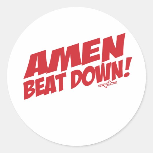 AMEN Beatdown R Ronde Sticker (Voorkant)
