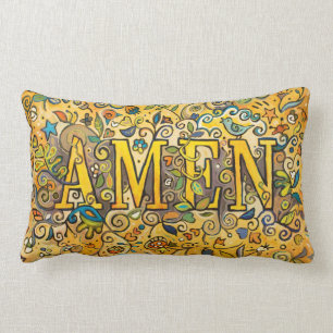 AMEN Decorative Floral Lumbar Pillow Kussen