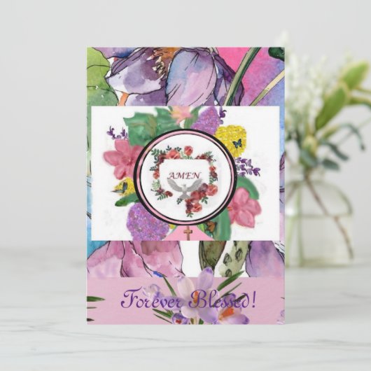 "Amen - Forever Blessed!" Kaart voor aanmoediging (Staand voorkant)