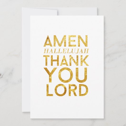 Amen Hallelujah Hartelijk dank, Lord Desk Card Bedankkaart (Voorkant)