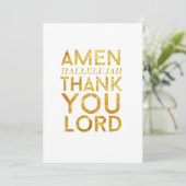 Amen Hallelujah Hartelijk dank, Lord Desk Card Bedankkaart (Staand voorkant)