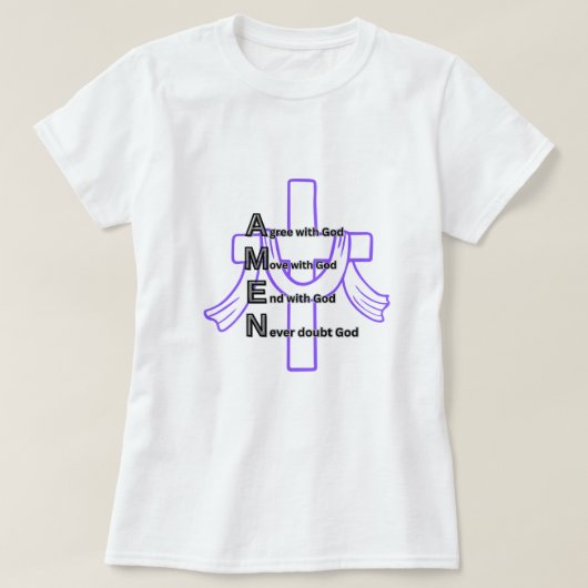 Amen-kruis T-shirt (Design voorkant)