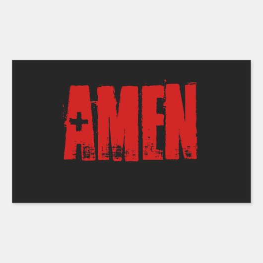 Amen Rechthoekige Sticker (Voorkant)
