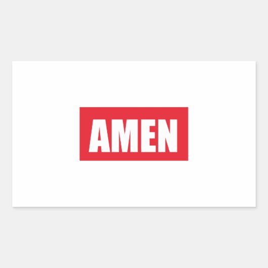 Amen Rechthoekige Sticker (Voorkant)