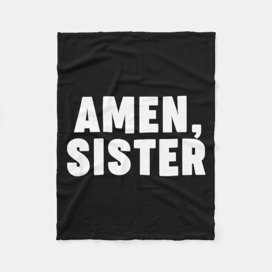 Amen Sister Fleece Deken (Voorkant)