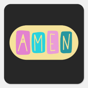 AMEN VIERKANTE STICKER