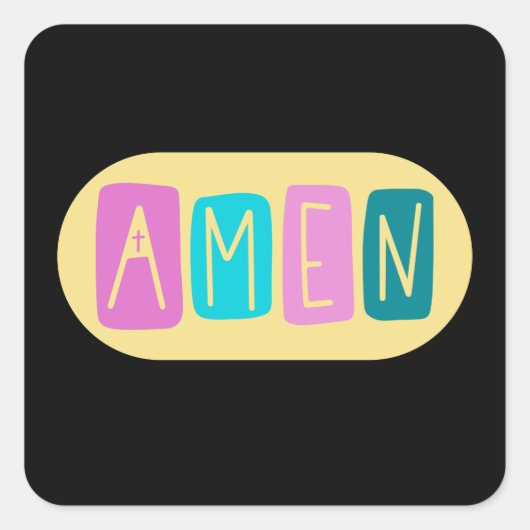 AMEN VIERKANTE STICKER (Voorkant)