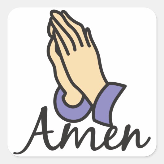 Amen Vierkante Sticker (Voorkant)