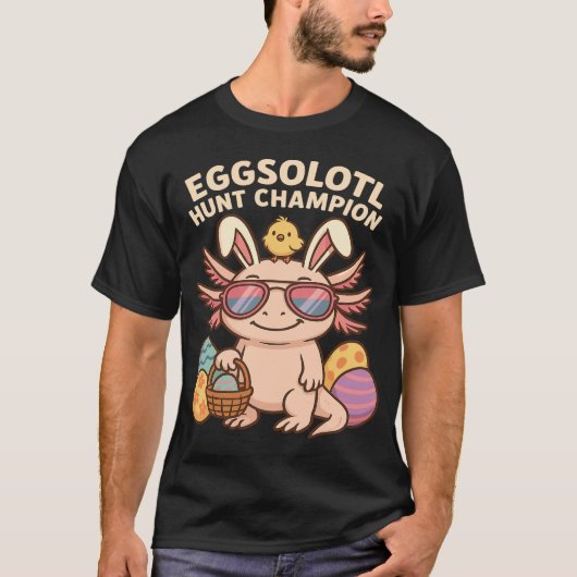 amended): Eggsolotl Hunt Champion – Grappig Schatt T-shirt (Voorkant)
