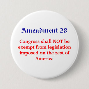 Amendement 28, Congres, is NIET vrijgesteld van .. Ronde Button 7,6 Cm