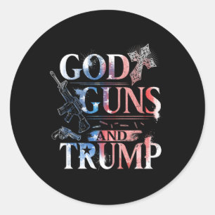 Amendement T Shirt Trump 45 God Pistolen en Trump  Ronde Sticker