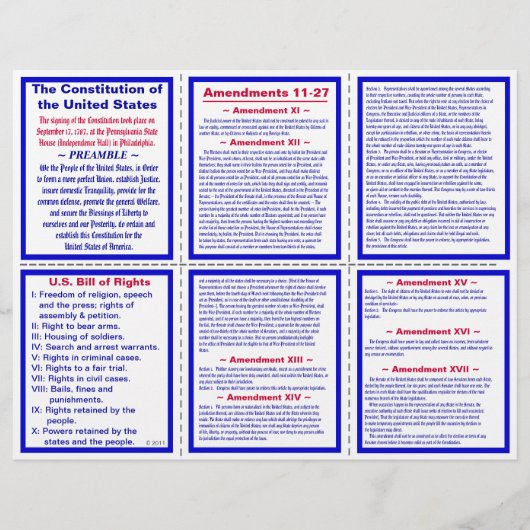 Amendementen 11-27 van de V.S. Pocket Pamphlet / B Flyer (Voorkant)