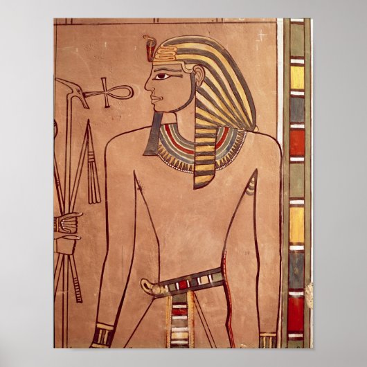 Amenhotep II met een ankh naar zijn lippen Poster (Voorkant)