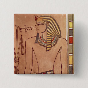 Amenhotep II met een ankh naar zijn lippen Vierkante Button 5,1 Cm
