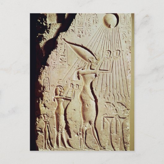 Amenophis IV, Nefertiti en Dochter implementeren Briefkaart (Voorkant)