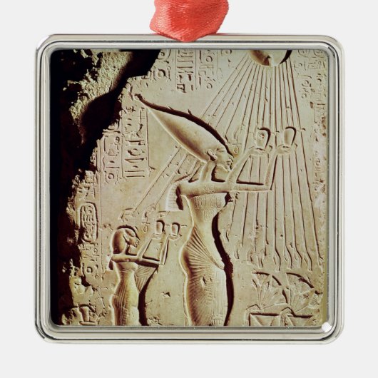 Amenophis IV, Nefertiti en Dochter implementeren Metalen Ornament (Voorkant)