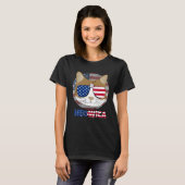 Ameowica  Cat American Meow Kitty Cute Kitten T-shirt (Voorkant volledig)