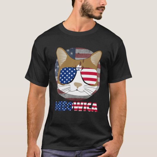 Ameowica  Cat American Meow Kitty Cute Kitten T-shirt (Voorkant)