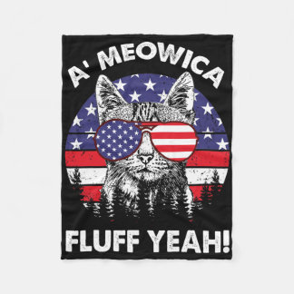 A'meowica Fluff Ja Patriotic American 4th of jul Fleece Deken