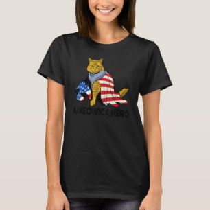 Ameowica Heldenkat Moeder 4 Juli Patriottisch T-shirt