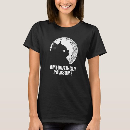 Ameowzingly Awesome Cat Mom Motivational Quote Cat T-shirt (Voorkant)