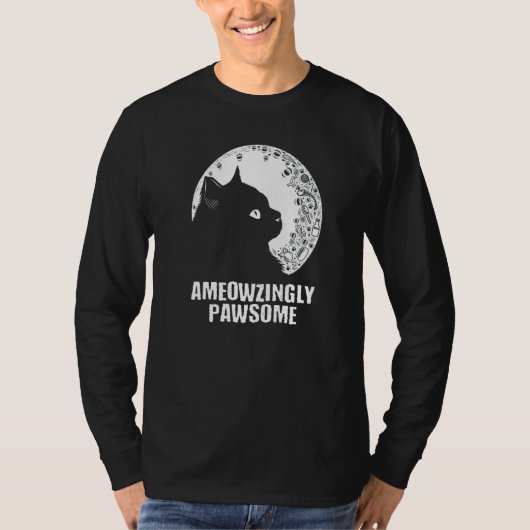 Ameowzingly Awesome Cat Mom Motivational Quote Cat T-shirt (Voorkant)