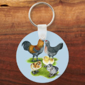 Ameraucana Chicken Family Sleutelhanger (Voorkant)