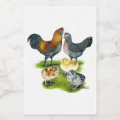 Ameraucana Kippenfamilie Voedselcontainer Etiket (Enkel label)