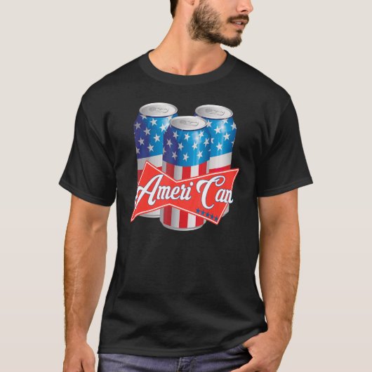 Ameri Can Beer Patriottisch 'murica Trots Drink T-shirt (Voorkant)