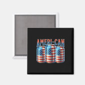 Ameri-can Funny Beer Can Flag Patriotic 4th Of Jul Magneet (Voorkant / Achterkant)