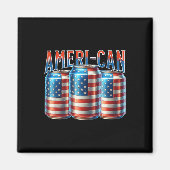 Ameri-can Funny Beer Can Flag Patriotic 4th Of Jul Magneet (Voorkant)