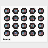 Ameri-can Grappige Bierblikje Vlag Patriottisch 4 Ronde Sticker (Vel)