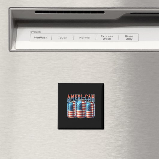 Ameri-can Grappige Bierblikje Vlag Patriottisch 4e Magneet (Insitu (Vaatwasser))