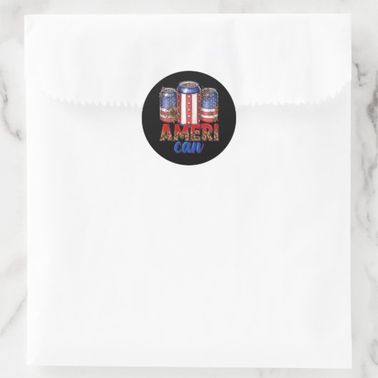 Ameri Can shirt Ronde Sticker (Tas)