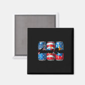 Ameri kan vintage amerikaanse vlag 4 juli magneet (Voorkant / Achterkant)